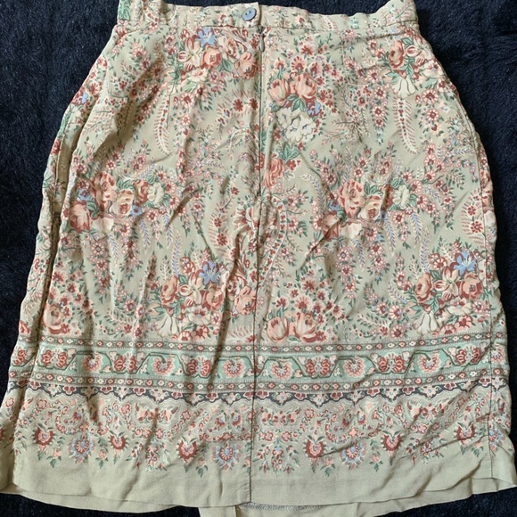 Vintage Women’s Harold’s Autumnal Floral Foliage Pencil Skirt Sz 6 100% Rayon - Picture 4 of 9